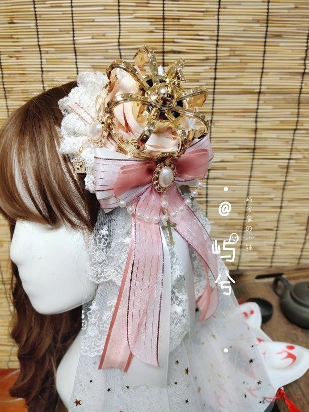 とたろ❣️アーティストベア♡アンティーク風　白いドレス、リボン、ブローチ付き 楽天市場】ロリータ ヘアアクセサリー 髪飾り リボン クリップ