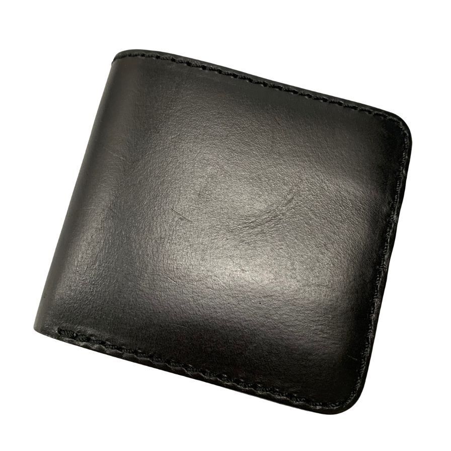 ヘルツ黒 レザー 二つ折り財布 HERZ - ヘルツ／HERZ 財布 ウォレット メンズ 男性 男性用