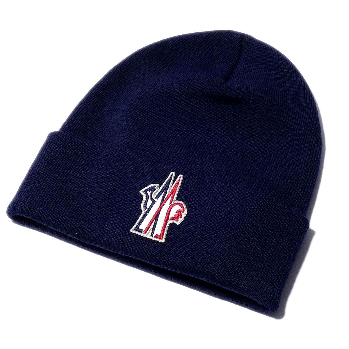 モンクレールグルノーブル イタリア製 ニットキャップ 3B10000 778ネイビー MONCLER メンズ ブランド ギフト ニット帽 帽子