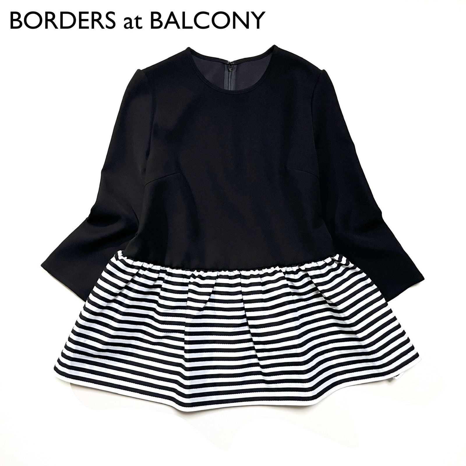 cE75 BORDERS at BALCONY ツイルペプラムトップ 七分丈 シャツ