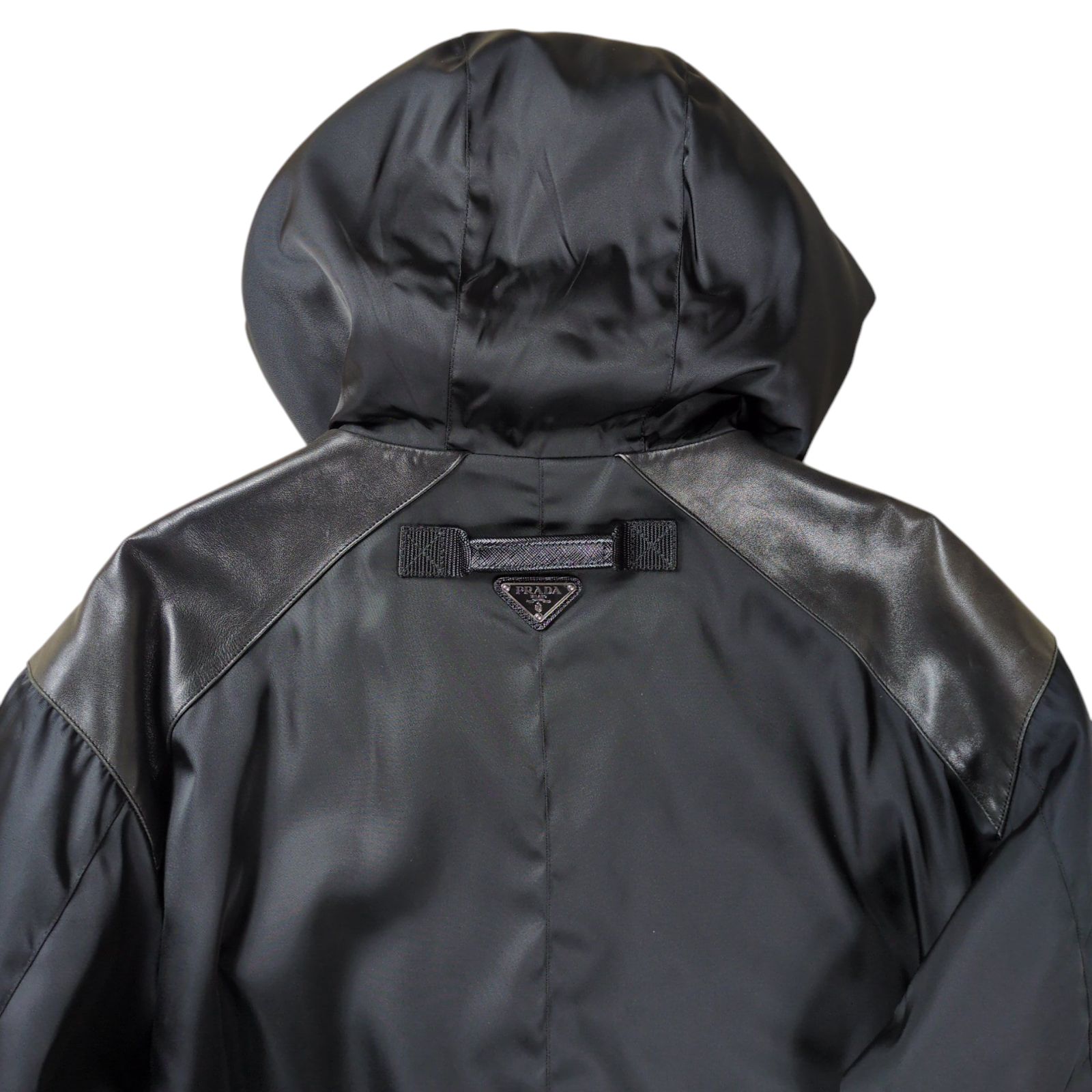 ジャケット・アウター prada sports nylon jacket triangle plate Prada Hooded Re Nylon Blouson Jacket Full Zip Navy Blue