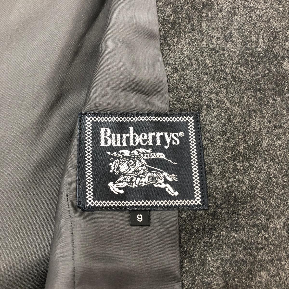 【美品】サイズ44 Burberry ノーカラージャケット 黒　日本製 美品】サイズ44 Burberry ノーカラージャケット 黒 日本製 レディース