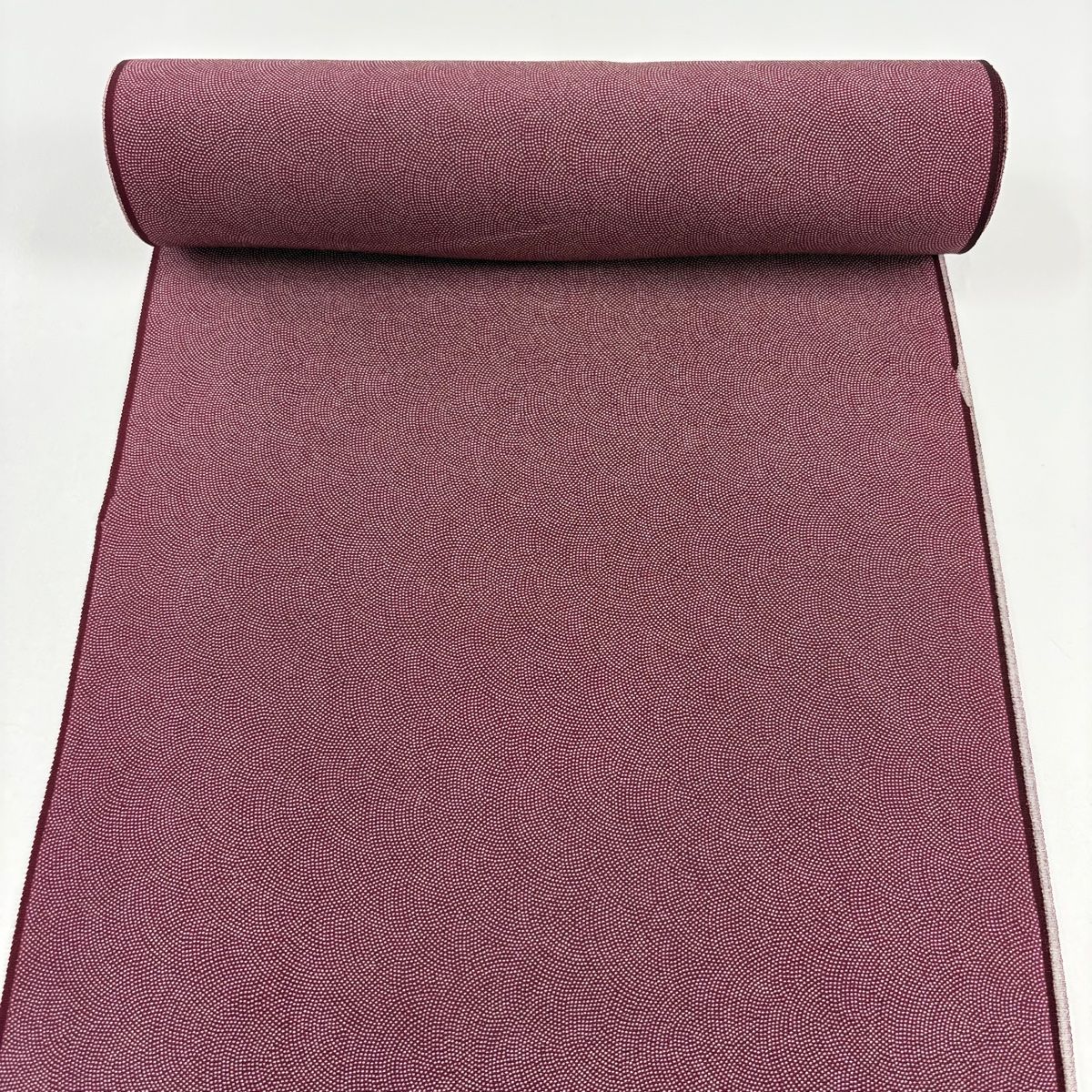 反物 秀品 江戸小紋 鮫 えんじ色 正絹