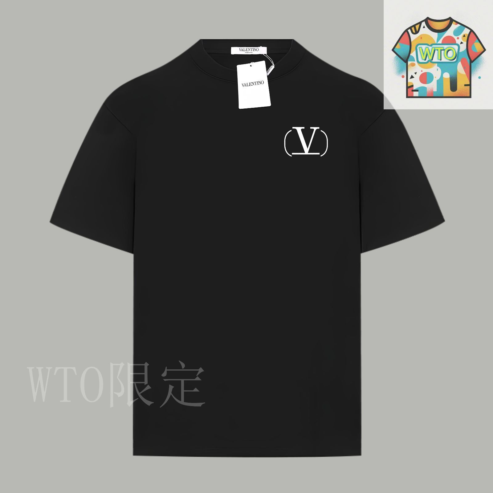 まちゃ様　VALENTINO   総レース　ロゴプリント　Tシャツ 今日特価】VALENTINO クラシックロゴ プリント T シャツ-2