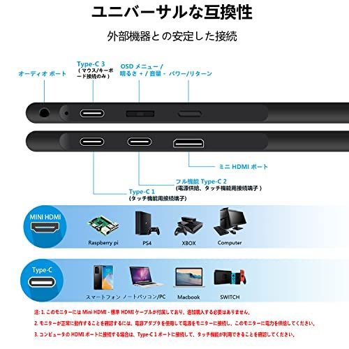 モバイルモニター タッチパネル 15.6インチ1920*1080P 60Hzモ