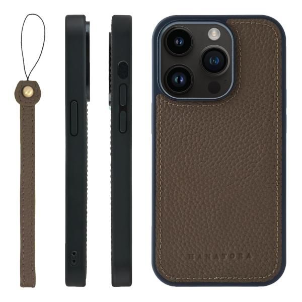 iPhone14Pro ケース スマホケース シュリンクレザー トープ