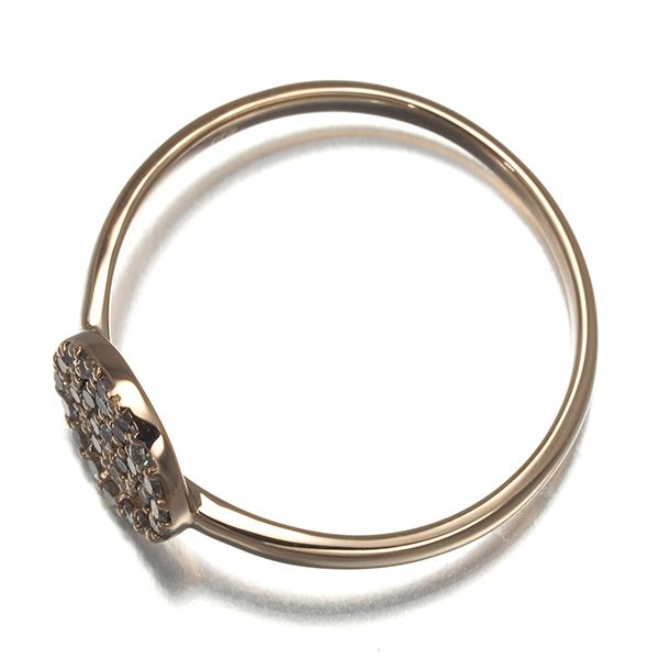 ブラック&クリアダイヤ ダイヤモンド 0.15ct スマイル リング K18PG  