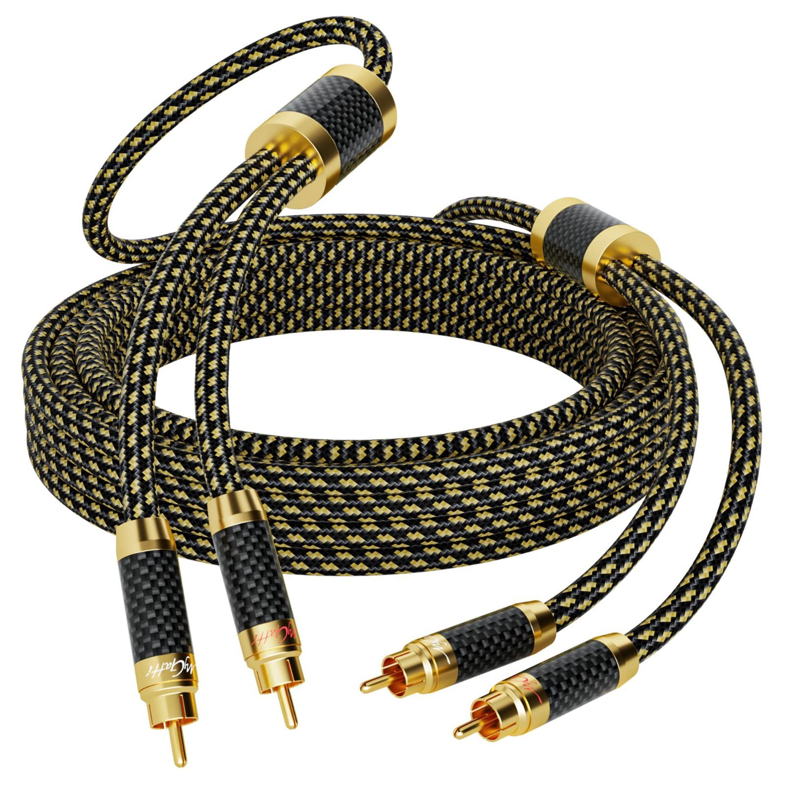 【人気商品】24K金メッキプラグ HIFI コアキシャルケーブル 音質の左右チャンネル オーディオ スピーカー、サブウーファー、アンプ