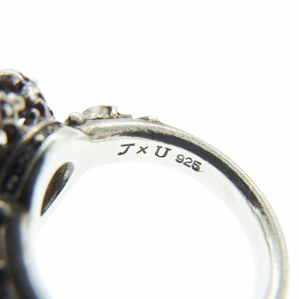 Justin Davis スカルクラウンリング シルバー Justin Davis クラウン スカル 5連リング 8〜9号 シルバー925