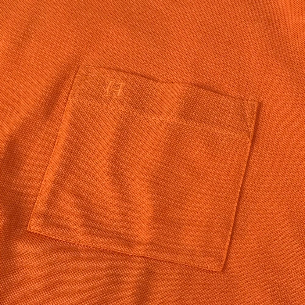 HERMES エルメス ポロシャツ Hロゴ コットン オレンジ - メルカリ