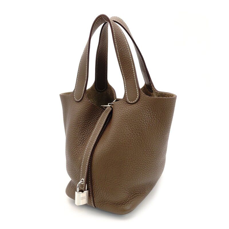 エルメス HERMES ピコタン ロック PM エトゥープ ハンドバッグ □R