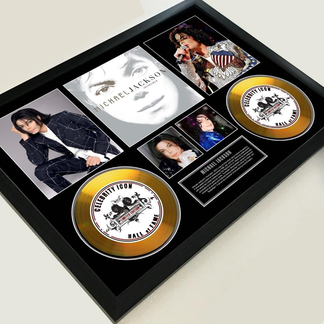 マイケル ジャクソン インヴィンシブル ゴールドディスクフレーム証明書付5