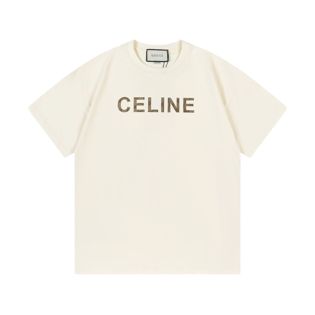 CELINE x GUCCIコラボ アンズ色 Tシャツ