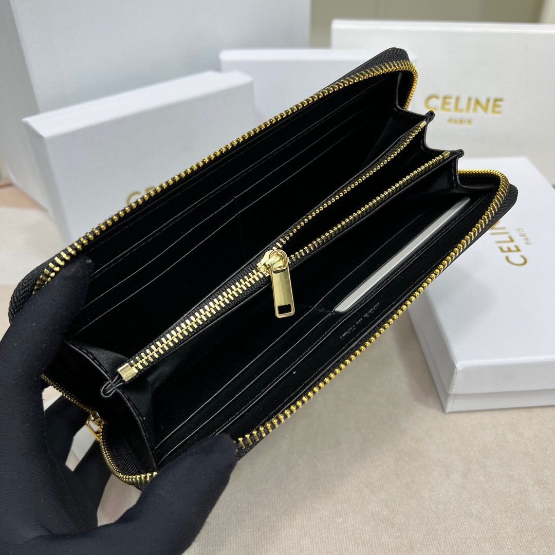 セリーヌceline ✨長財布ラウンドファスナー トリオンフ ブラック 