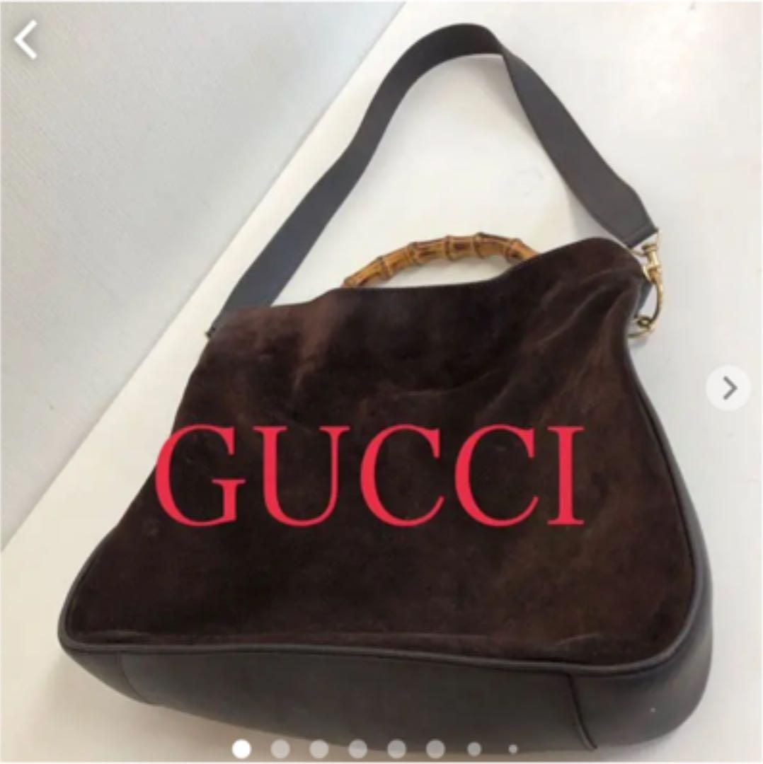 GUCCIグッチショルダーバッグ オールドグッチ GUCCI スエード - メルカリ