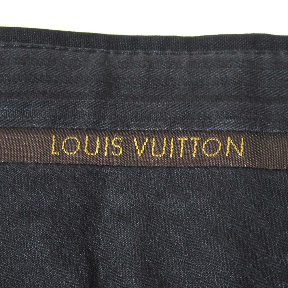 LOUIS VUITTON ルイヴィトン ウール モヘヤブレンド テーラードジャケット スラックスパンツ スーツ セットアップ 52 ブラック メンズ 古着 KANDAIZUMI_COM