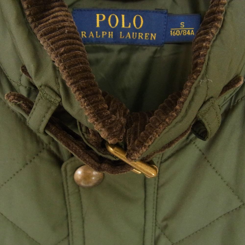 POLO RALPH LAUREN ポロ・ラルフローレン ハイネック コーデュロイ キルティング ベスト カーキ系 S【中古】