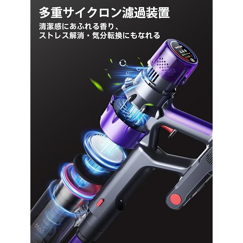 掃除機 コードレス 【革新モデル!グリーンライト搭載・置く充電可能