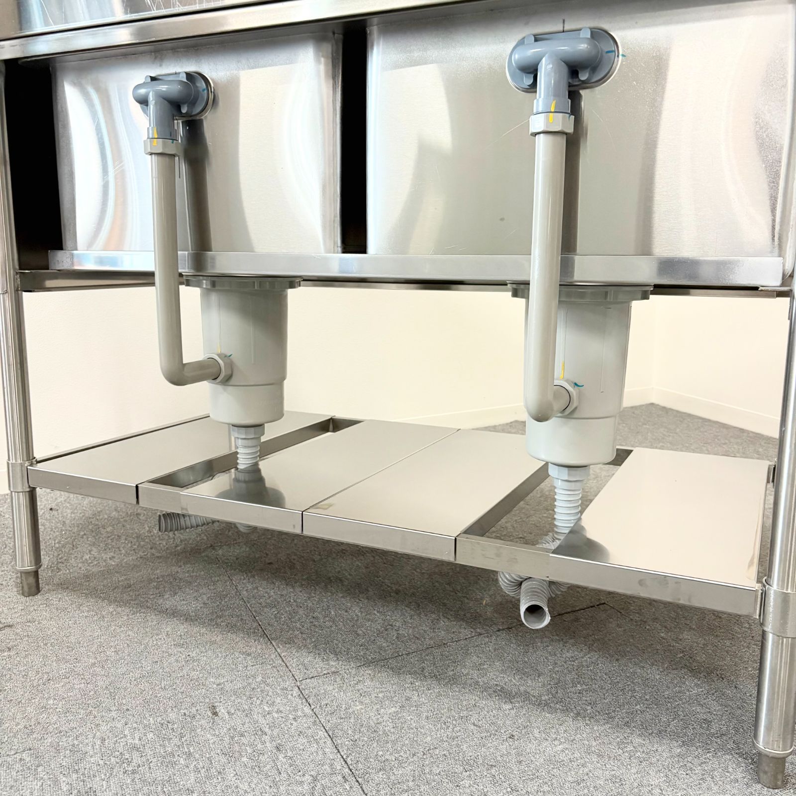 2槽ソイルドシンク|幅1800mm×奥行700mm×高さ820mm|業務用|厨房機器|流し台|1525