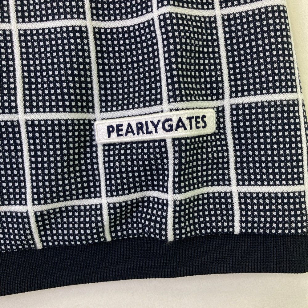 サイズ：6 PEARLY GATES パーリーゲイツ 2024年モデル 半袖ポロシャツ チェック柄 ネイビー系 [240101467027] ゴルフウェア メンズ ストスト サイズ：6 PEARLY GATES パーリーゲイツ 2024年モデル 半袖