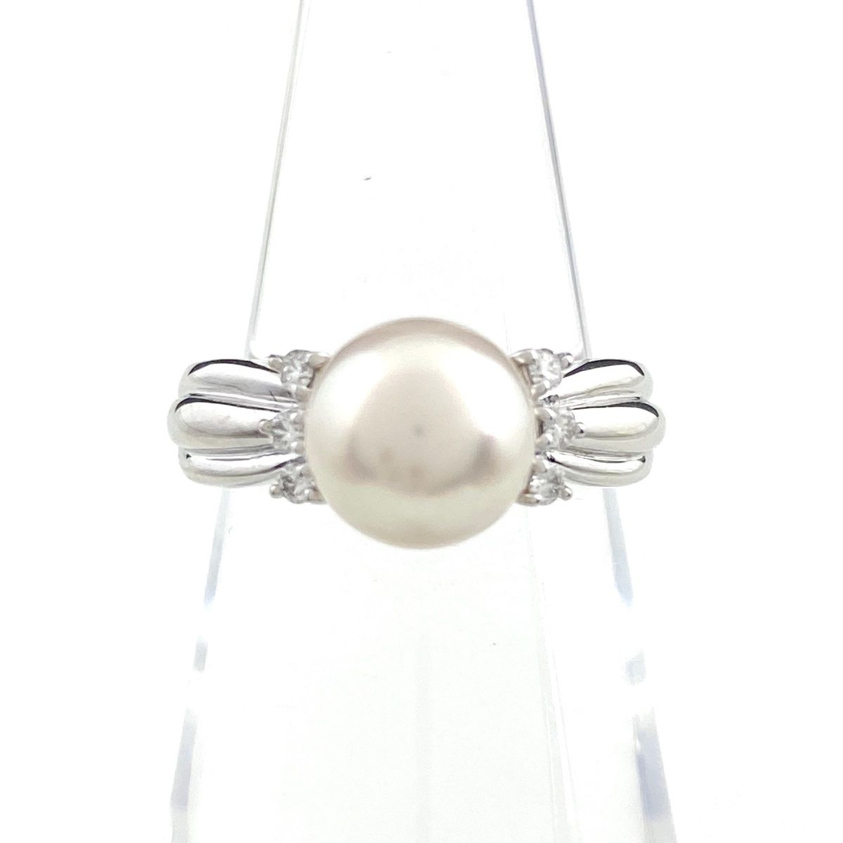 ポーラ POLA パール デザインリング プラチナ 指輪 メレダイヤ リング  