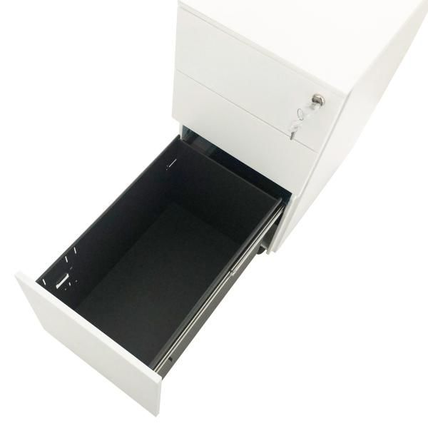 オフィスワゴン スリムワゴン 3段 デスクワゴン サイドワゴン 鍵付き キャスター付き ペントレー ホワイト ブラック A4 ファイル オフィス オフィスワゴン 爆買 MARWIL-DEMENAGEMENTS_CH