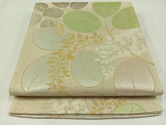 浪平部屋　メルカリ便 平和屋着物＊夏物 六通柄袋帯 萩文 金銀糸 正絹 逸品 AAAX6145jh