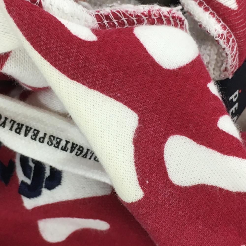 パーリーゲイツ×MR.MENLITTLEMISS パーカー レッド×白 総柄 ポケット付