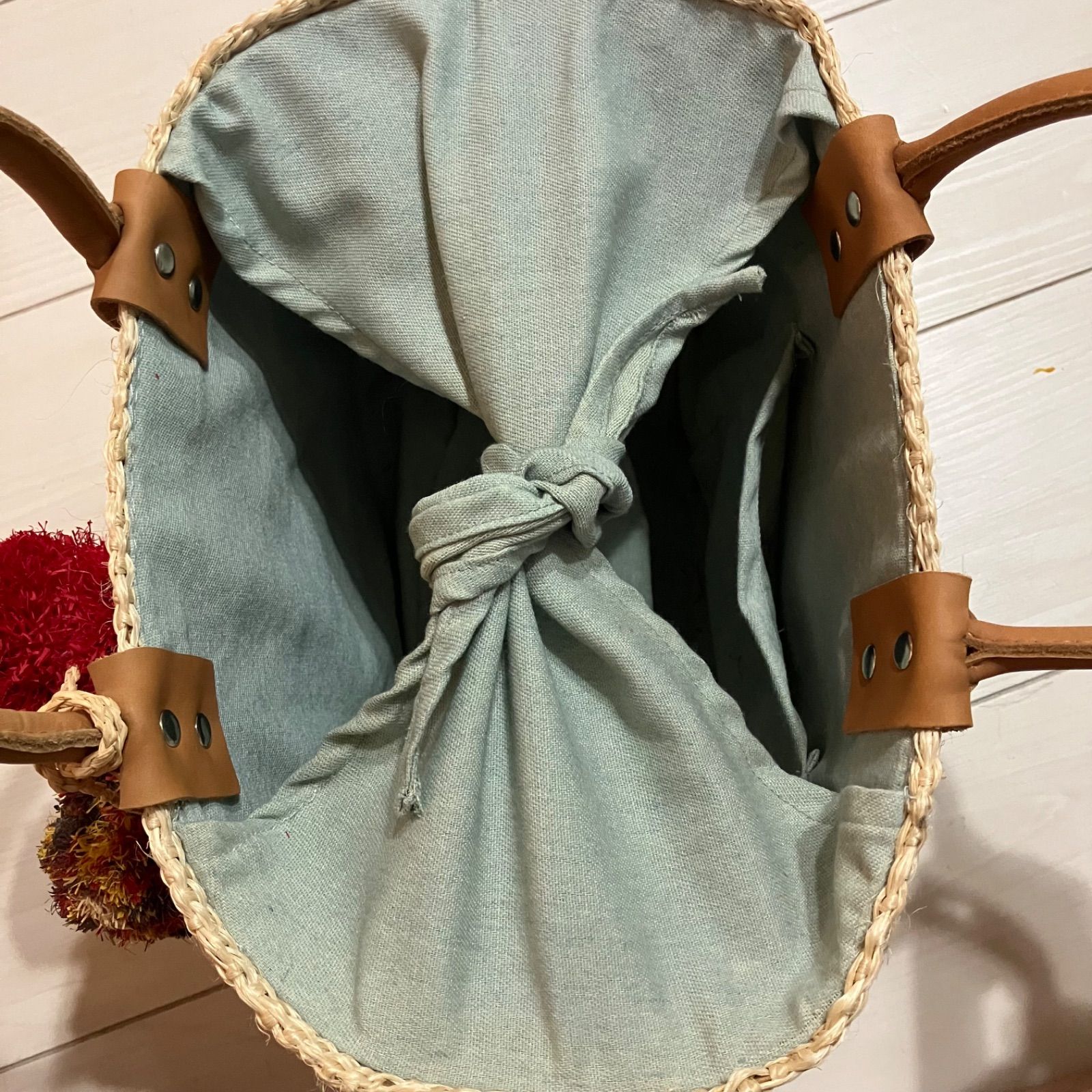 ommo かごバッグ アコモデ カゴバック かごバッグ スマイル にこちゃん ommo