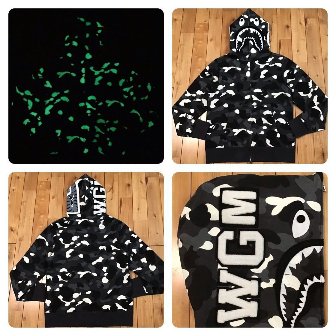 ★蓄光★ City camo シャーク パーカー Mサイズ shark full zip hoodie a bathing ape BAPE エイプ  ベイプ アベイシングエイプ 迷彩