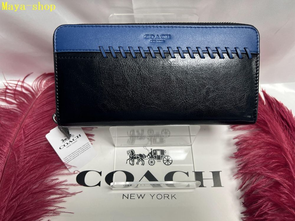 コーチ COACH 長財布 財布  アコーディオン ウォレット スポーツ カーフ レザー サドル  ブルー 財布 メンズ プレゼント クリスマス 贈り物  吉日 ギフト  新品未使用 ファッション ｂ157 F75209 11