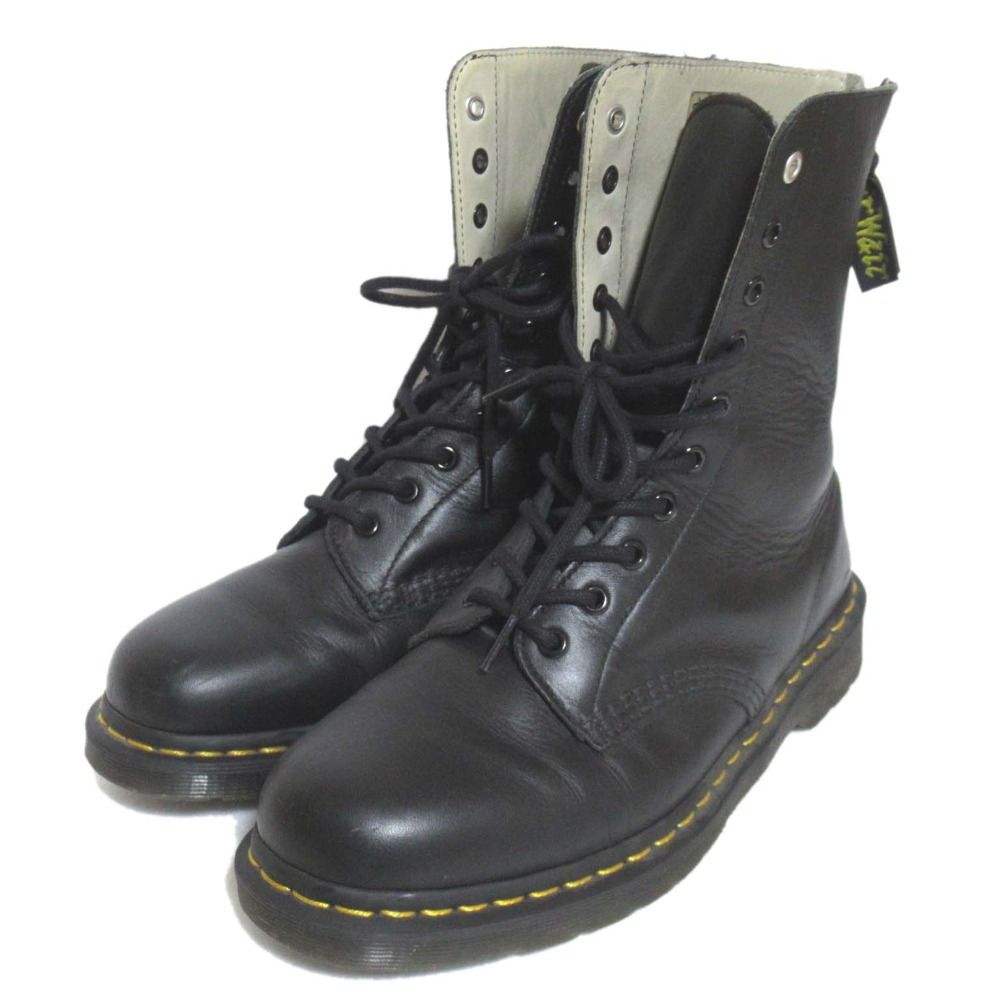 Dr.Martens ドクターマーチン Y s 10 EYE BOOT 10ホール レースアップ レザー ショートブーツ UK9 28cm ブラック メンズ 古着