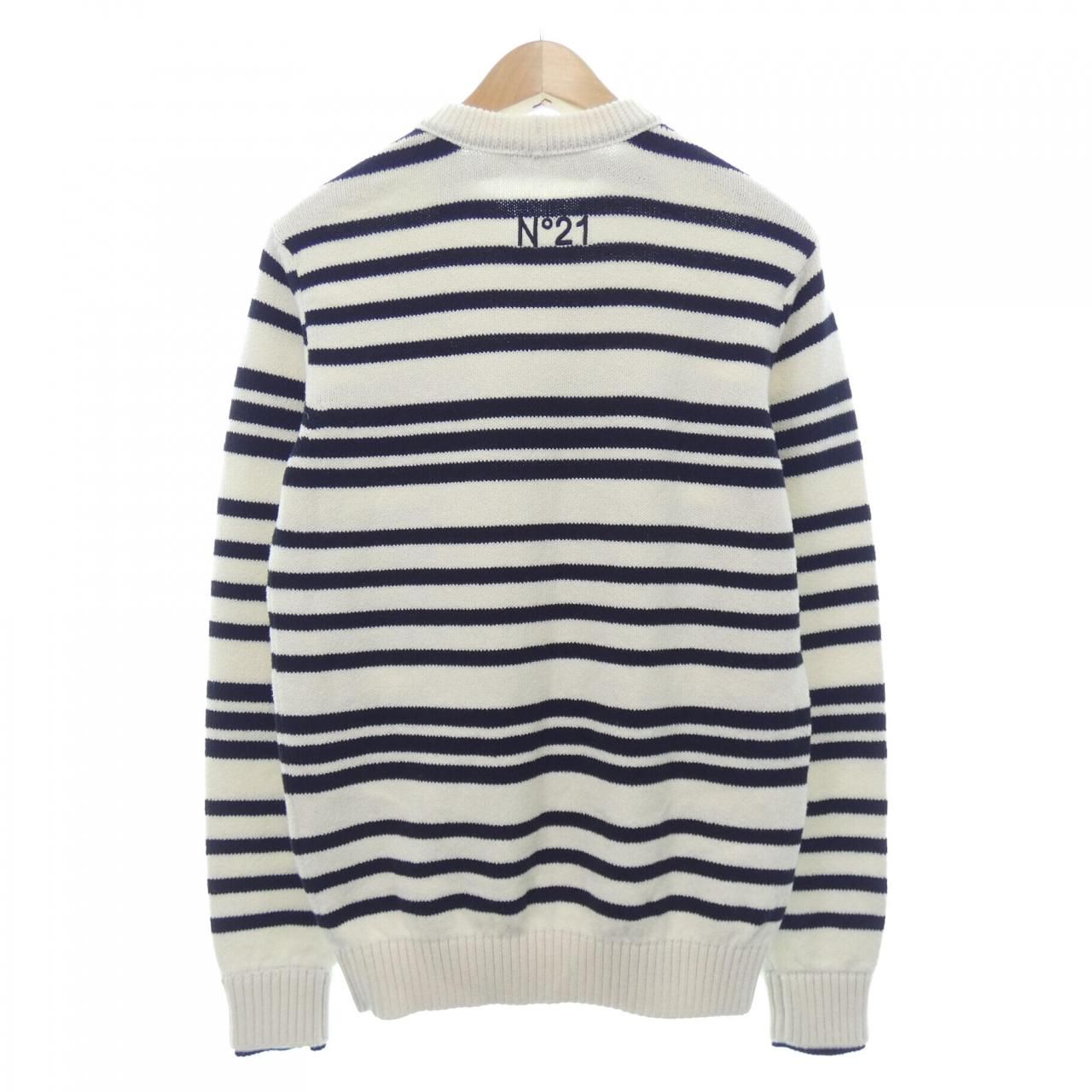 美品 N°21 ヌメロヴェントゥーノ BI-COLOR LOGO KNIT TOPS 長袖 BIGロゴ ウール ニット セーター ユニセックス  ブラック レディース 古着 中古 USED | フリマアプリ ラクマ