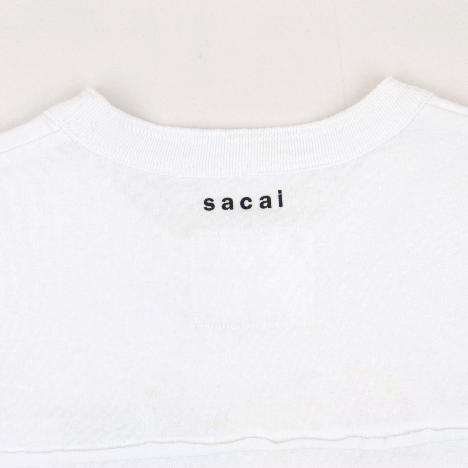 美品 サカイ 21SS アーカイブミックス 半袖Tシャツ メンズ 白 0 ロゴプリント We Are The People sacai