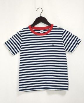 【217748】PETIT BATEAU プチバトー  キッズ　半袖Tシャツ　ボーダー柄　コットン100％　サイズ140cm  ・ ネイビー/ホワイト