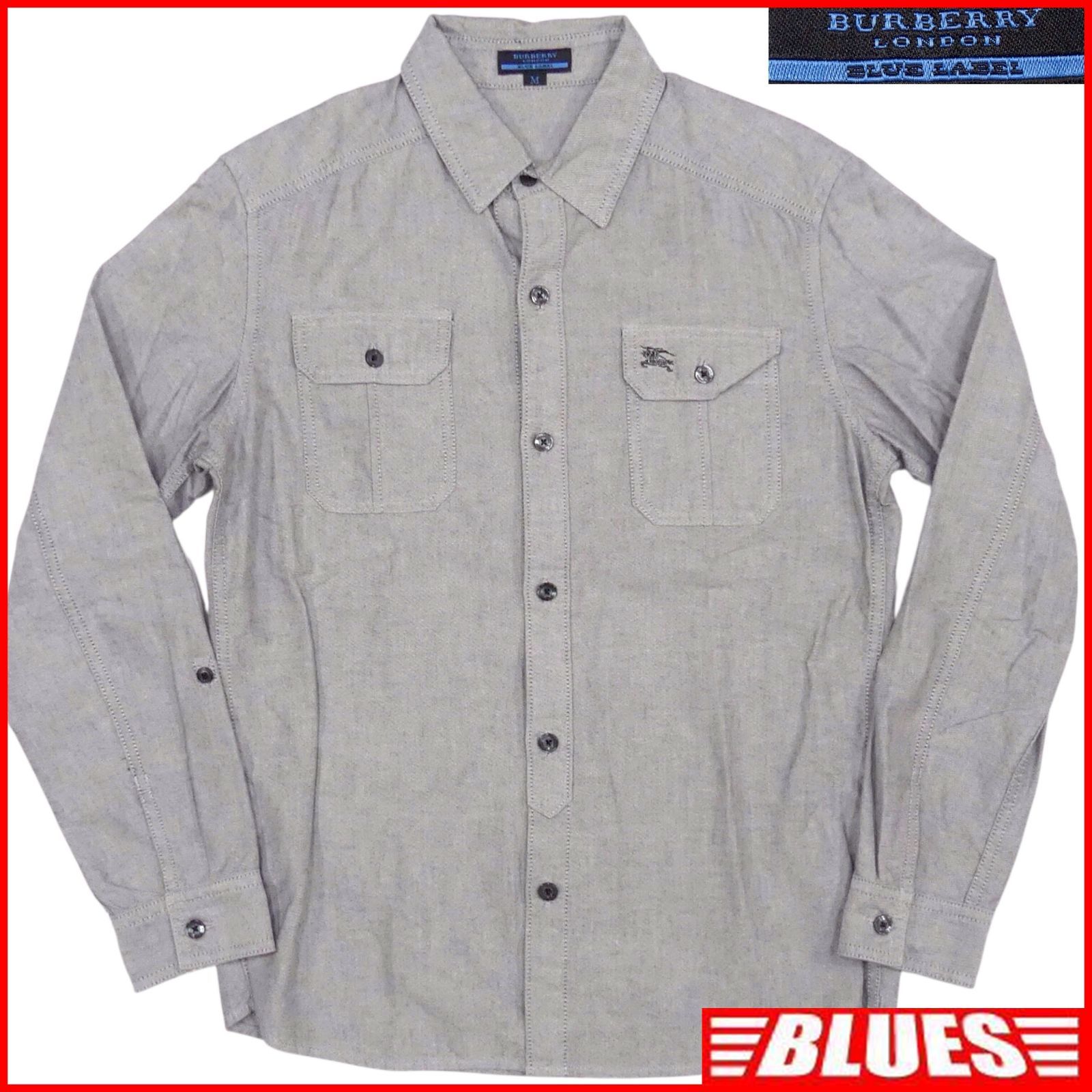 BURBERRY BLUE LABEL バーバリー ブルーレーベル M 長袖シャツ ダブル 
