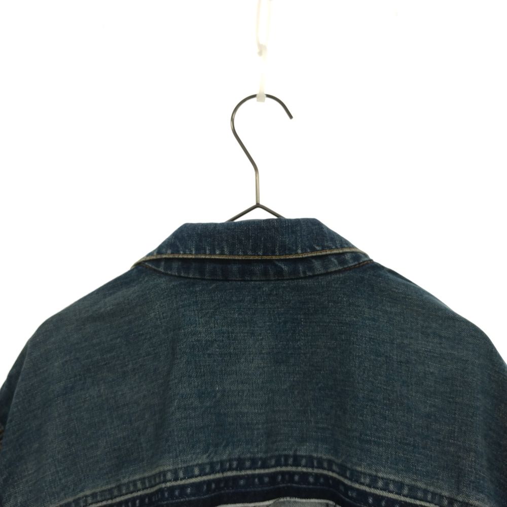Sacai (サカイ) デニムジャケット 切り替え 刺繍 インディゴ Sacai (サカイ) デニムジャケット 切り替え 刺繍 インディゴ