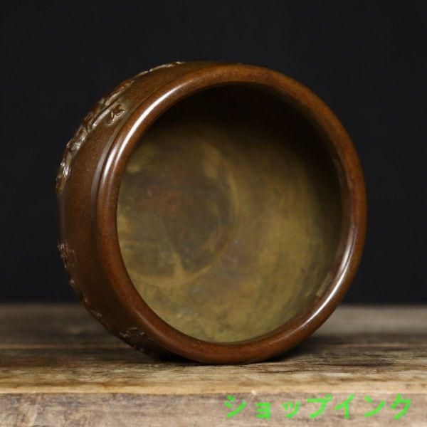 四大神獣 聚宝盆 香炉 装飾品 工芸品 美術品 置物 銅 細工 四大神