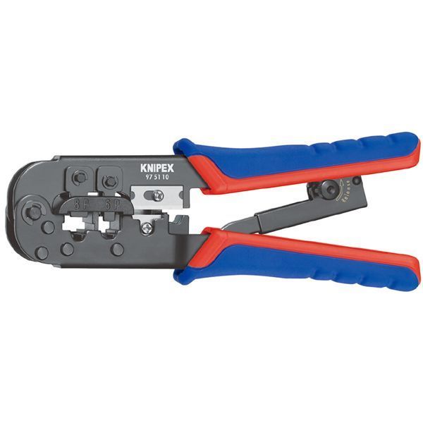 KNIPEX クニペックス ウエスタンプラグ圧着ペンチ 6 8ピン コンフォート 全長190mm 9751-10