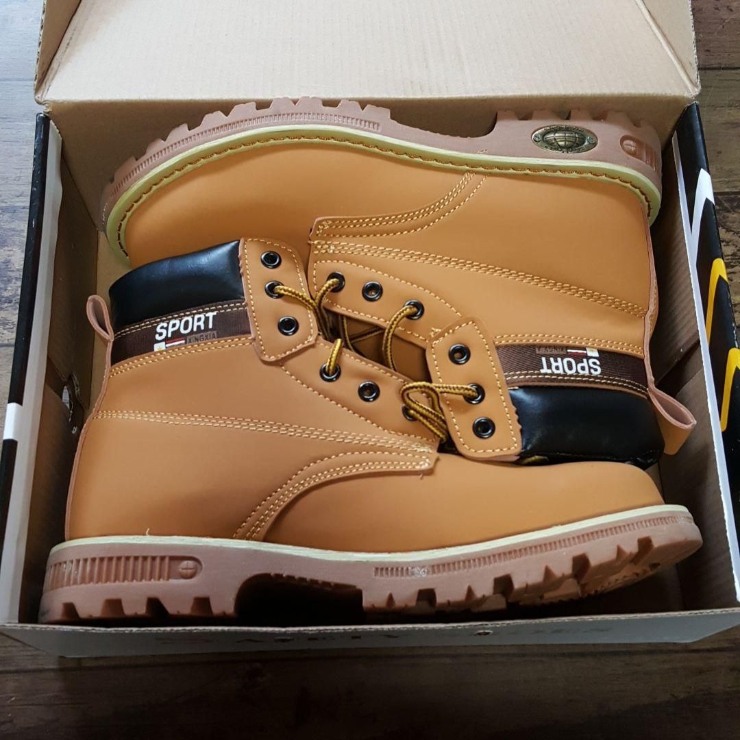 メルカリshops 安全靴 イエローブーツ ワークブーツ メンズ