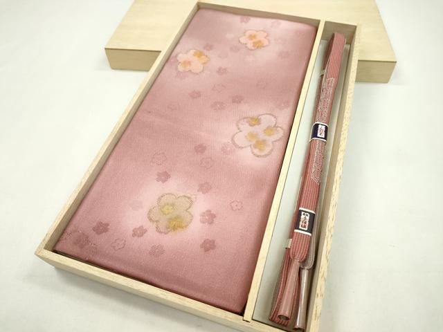 平和屋着物●和装小物 帯締め 帯揚げセット 地紋起こし 梅 暈し染め 金糸 高麗組 CAAZ6067ju