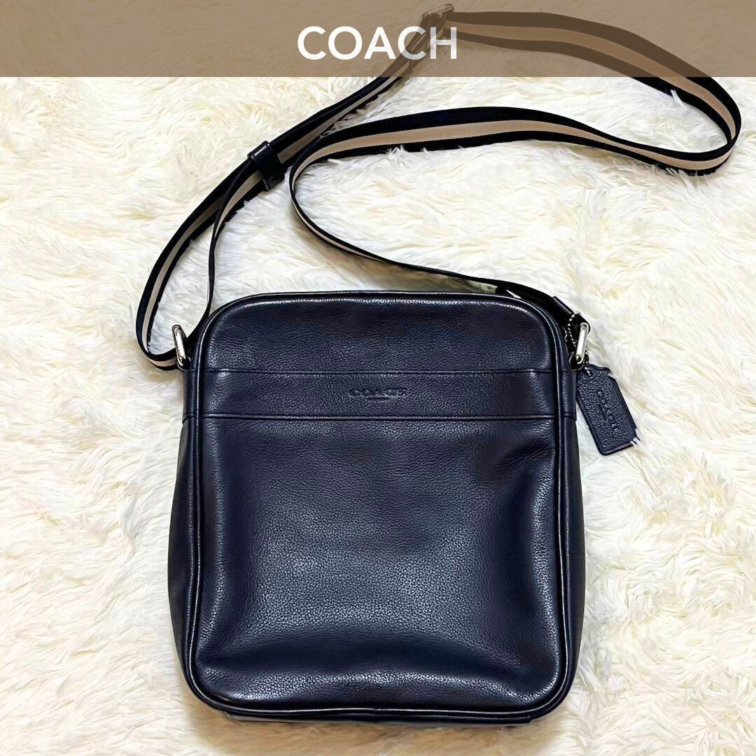 美品 COACH コーチ フライトバッグ レザー マホガニー ネイビー - メルカリ