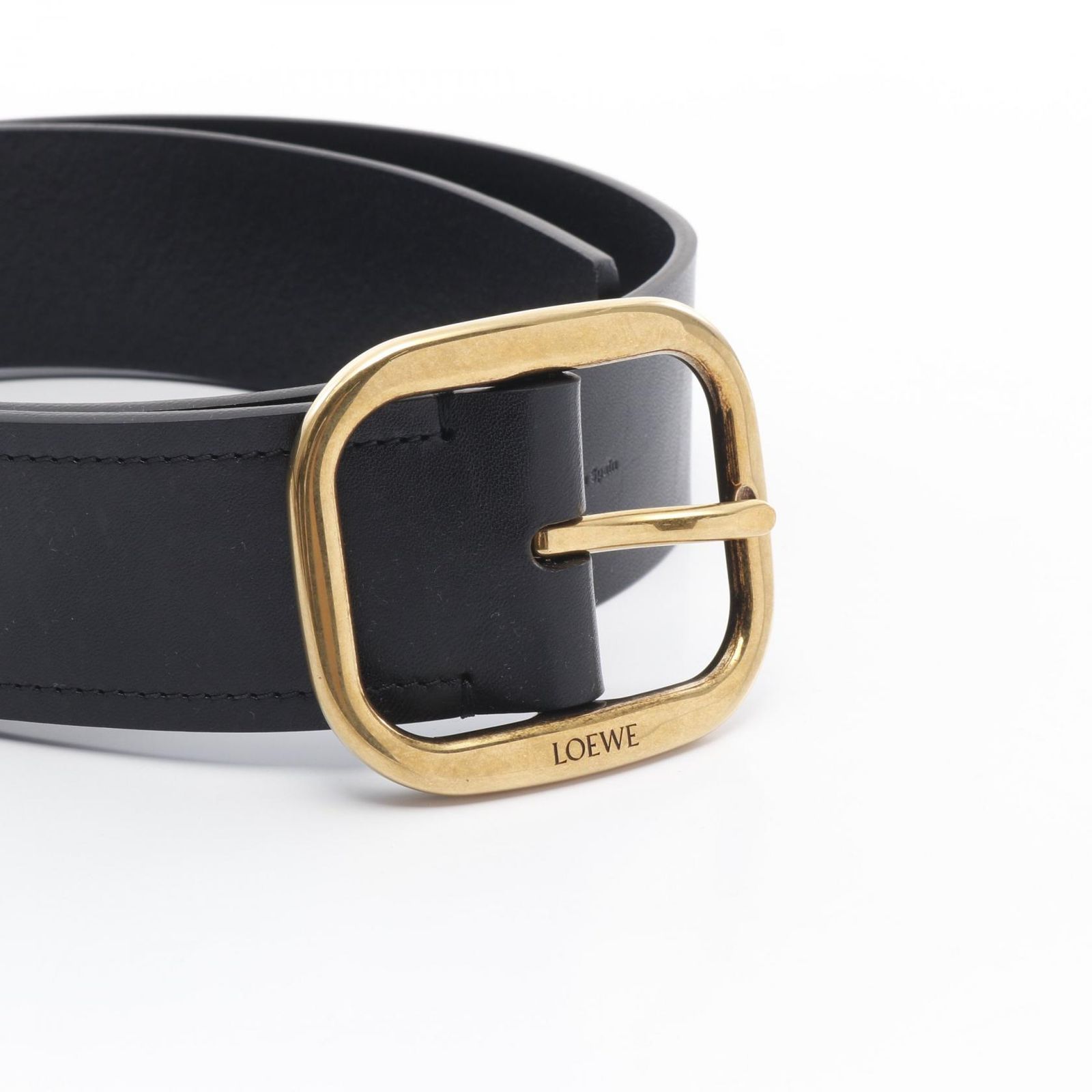 関税送料込み*LOEWE* L バックル レザー ベルト (LOEWE/ベルト