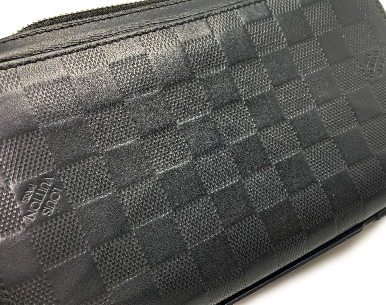 LOUIS VUITTON ルイヴィトン 黒 ブラック ダミエ・アンフィニ ジッピー 