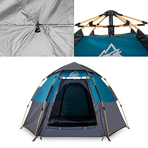 人気ブランドが大特価。 Hewolf防水即時キャンプテント-2|3|4人で簡単にドームホームキャンプテントを設置 2階建てチラシをポップアップサンバイザーとして使用 【返品無料可能】