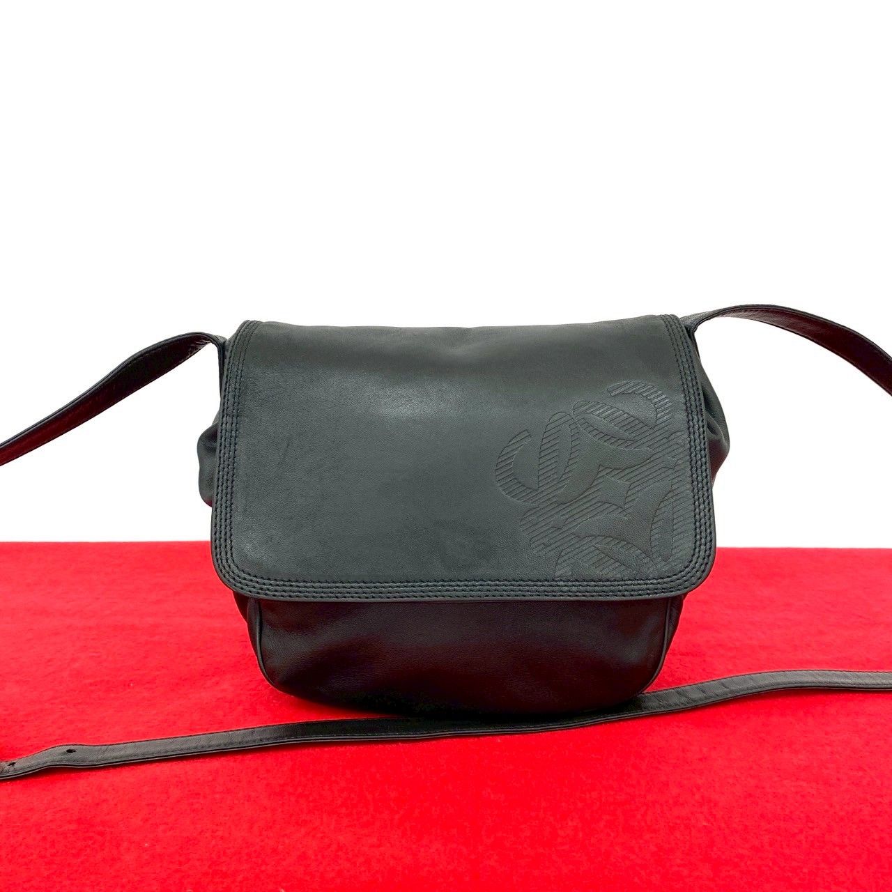 極 美品 LOEWE ロエベ ヴィンテージ アナグラム ロゴ ナッパ