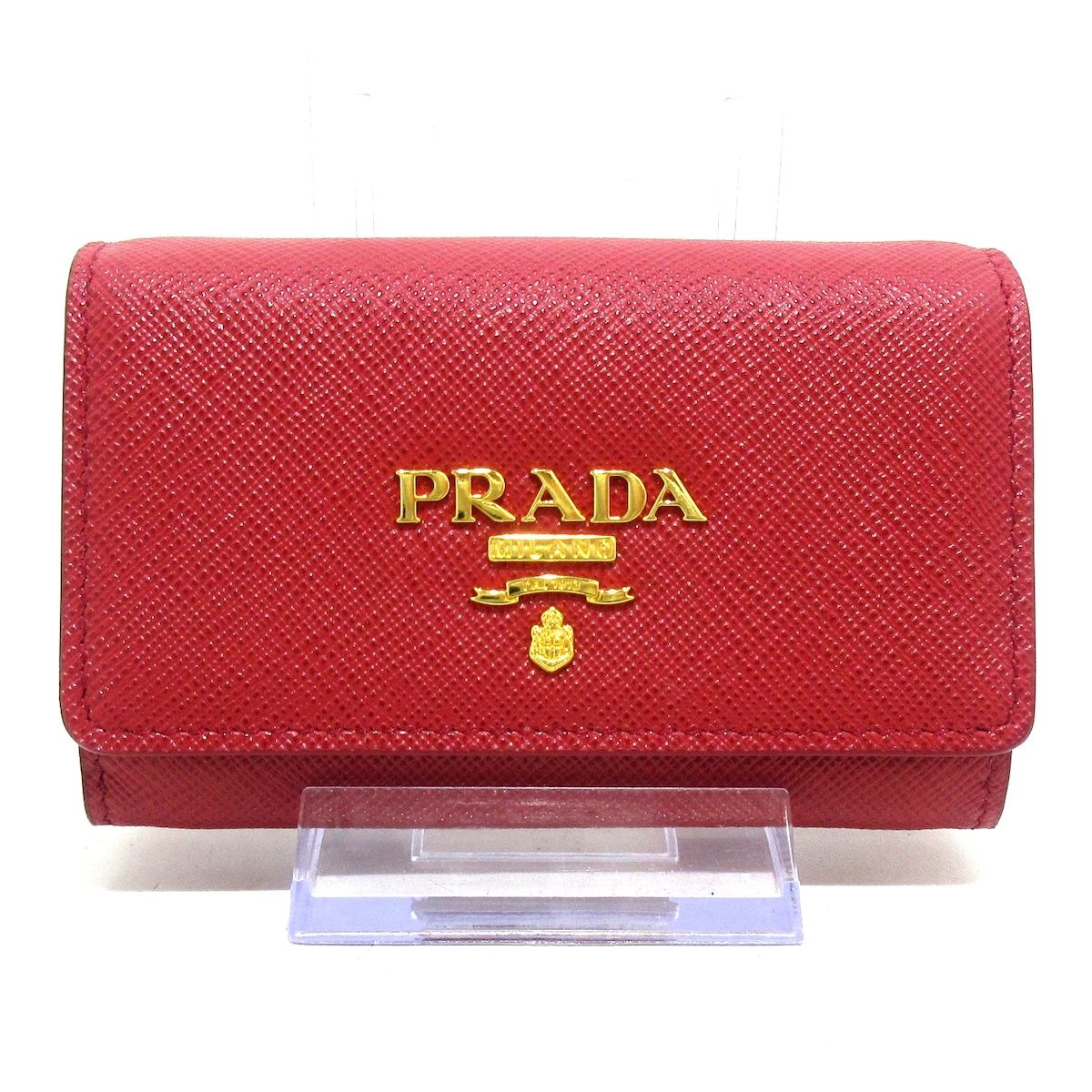 美品】◇プラダ◇ PRADA サフィアーノレザー / レッド / カードケース 