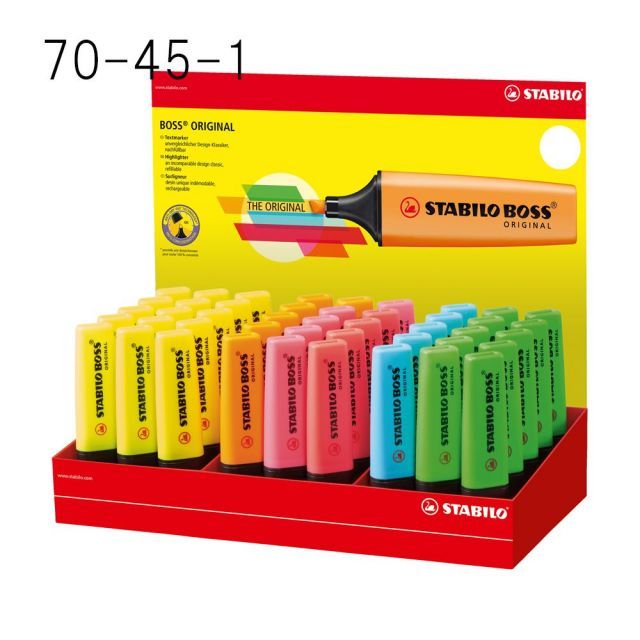 マークス 蛍光ペン ボス オリジナル |スタビロ 45本什器セット 70-45-1