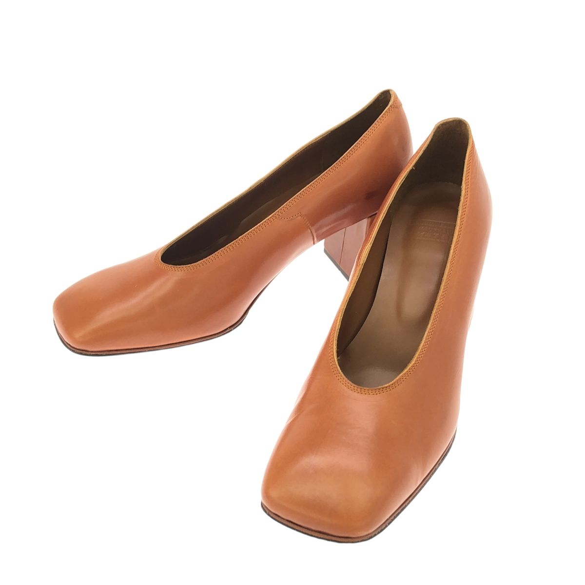 MAISON EUREKA メゾンエウレカ 20AW SQU-TOE RETRO PUMP VER.2 スクエアトゥパンプス EUR203-SHOW14 オータムオレンジ 38