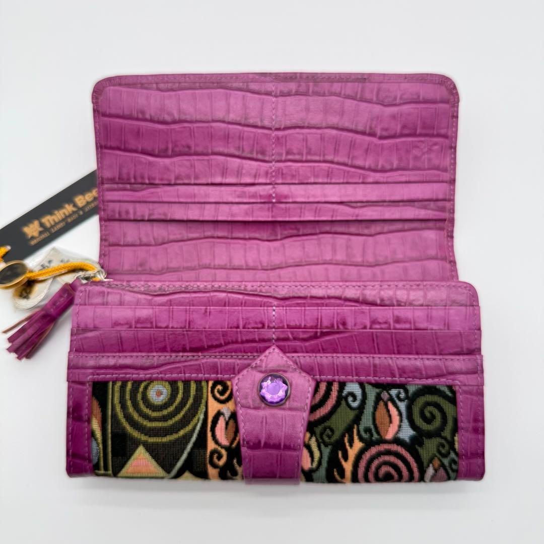 【新品未使用】Think Bee! クリムトスペシャル 長財布 クロコ型押し 良品】Vivienne クロコ型押し 長財布 ロングウォレット レザー